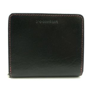 Other Leather Bifold Wallet Black Snap Button Leather Short Wallet